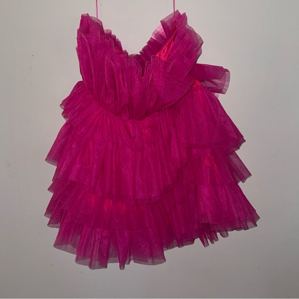 Altar'd State Fuchsia Ruffled Party Dress - Picture 2 of 4